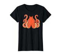 Octopus Costume Halloween Cartoon Sea Creature Design Value Graphic T-Shirt, Women, Black, M