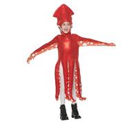 Octopus Costume, Red Octopus Sponge Jumpsuits, Halloween Animal Costumes, Sea Theme Party, Cosplay Costume for Children, Fish Ocean Adventure Set for Children, Funny Carnival Performance Party (Red, S