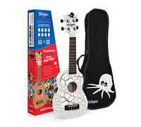 Octopus Crackle soprano ukulele in white and black