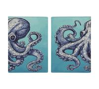 Octopus Design Passport Holder Ultra Slim PU Leather Travel Document Organizer Compact Premium International US Passport Protector Cover for Women Men