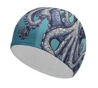 Octopus Design Swim Cap Comfortable Shower Caps for Drag Reduction and Hair Protection Durable Soft Elastic Bathing Cap Keep Hairstyle Unchanged for Women and Men