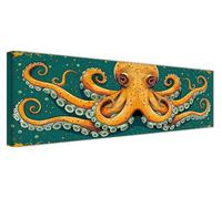 Octopus Diamond Art, Diamond Painting Green, 5D Round Full Drill Crystal Art Kits for Beginner, DIY Rhinestone Embroidery Mosaic Kits for Adults for Home Wall Room Decor, Large Canvas 300x100cm F1-87