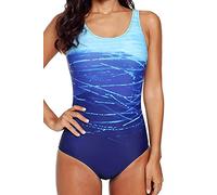 Octopus F5519 Women's One-Piece Swimsuit Various Models, Blue (Ba18-1447), 22
