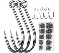 Octopus Fishing Hook, fishing tackle,pike fishing tackle,Barbed Hooks, Carbon Steel Eyed Sea Fish Hooks, Carp Circle Hooks for Freshwater Saltwater Fish TrackleSet of 600pcs/Box(3#-12#)-Black