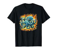 Octopus Flames Graphic for Ocean and Animals Lovers T-Shirt