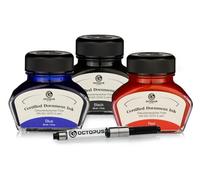 Octopus Fluids 3 x 30 ml document ink black, blue, red, certified according to DIN ISO 12757-2