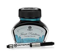 Octopus Fluids Crystal Blue - Fountain Pen Ink in Pastel Colours, Converter Included, Writing Ink in Inkwell, Blue 30 ml