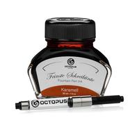 Octopus Fluids Karamell Writing Ink with Converter, Fountain Pen Ink, Brown 30 ml