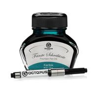 Octopus Fluids Karibik Writing Ink with Converter, Fountain Pen Ink, Turquoise 30 ml