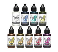 Octopus Fluids Resin Ink Set Light, Alcohol Ink for Epoxy & UV Resin, 9x 30 ml, White Ink Included