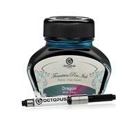 Octopus Fluids Sheen Fountain Pen Ink with Converter Dragon Petrol 30ml