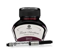 Octopus Fluids Weinrot Writing Ink with Converter, Fountain Pen Ink, Red 30 ml