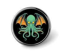 Octopus FunnyCthulhu Round Pin Brooch Enamel Lapel Badges Jewelry Decor for Backpack Hats