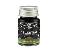 Octopus Gaia's Grove Shimmer Green Ink for Fountain Pen - Glitter Ink - Celestial Collection - Inkwell 10ml