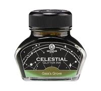 Octopus Gaia's Grove Shimmer Green Ink for Fountain Pen - Glitter Ink - Celestial Collection - Inkwell 30ml