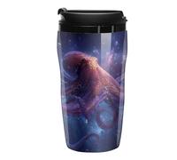 Octopus Galaxy Coffee Mug Double Wall Travel Tumbler with Lid Tea Cup for Hot/Ice Drinks 250ml