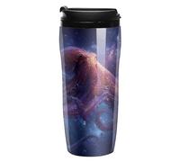 Octopus Galaxy Coffee Mug Double Wall Travel Tumbler with Lid Tea Cup for Hot/Ice Drinks 350ml