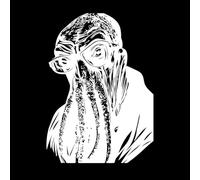 Octopus Head Alien with Glasses Art Vinyl Wall Stickers 57.6x80.6cm Window Decals White