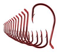Octopus-Hook-Fishing-Beak-Circle-Hooks-Freshwater-Red-Black-100-50 Pack (1-Red, Size:10 100-Pack)