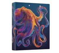 Octopus in Navy Blue Sea 3 Ring Binders 1.5 Inch Clear View Three Ring Binders Versatile Binder Fits 200 Sheets 1 Pack