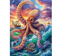 Octopus in Ocean 300 Piece Pack DIY Jigsaw Puzzle Wild Animals Fantasy Fairy Tale Collectors Cognitive Development Educational Decorative Puzzle Gifts for Adults Premium Cardboard 300 PCS
