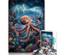 Octopus in The Ocean 1000 Piece Jigsaw Puzzles for Teenagers,Educational Games Home Decoration Artists Collection,Fine Art (38x26cm)