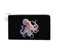 Octopus in The Ocean Coin Purse Small Wallets with Zippered Key Ring Cute Wallet