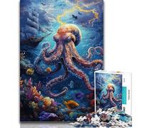 Octopus in The Ocean Jigsaw Puzzles for Teenagers 1000 Jigsaws,Learning Educational Toys Family Games Unique Birthday And Gifts (38x26cm)