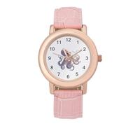 Octopus in The Ocean Women's Leather Watch Easy Reader Minimalist Wristwatch Pink Rose Gold Strap Watches