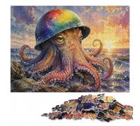 Octopus in Watercolor Classic Wooden Puzzle for Adults, 1000 Pieces | A focused indoor hobby: a simple way to organise the image at your own pace.