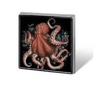 Octopus Intertwined Suit Lapel Pin Fashion Lapel Pins for Men Women for Backpacks Funny Hat Brooch Pin Personalized Bag Lapels Badge Metal Novelty Buttons & Pins (Square)