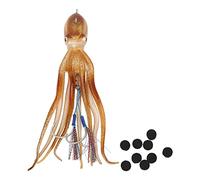 Octopus Jig Simulation Squid Lures Lifelike Soft Plastic Bait with Ink Tablets for Saltwater Ocean Fishing Durable TPE Stainless Steel Material 320g