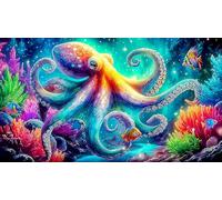 octopus Jigsaw Puzzle 1000 Piece Recycled Paper Great Gift Idea Challenging Puzzles for Adults and Kids Age 12 Years + 70x50cm/1000pcs
