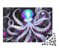 Octopus Jigsaw Puzzle The Underwater World 1000 Pieces Thick Cardboard Premium for Seniors Brain Training 38x26cm/1000pcs