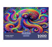 Octopus Jigsaw Puzzles 1000 Piece Challenge Toy for Adults, Psychedelic Marine Creatures Impossible Jigsaw Puzzles 1000 Pieces Educational Game Puzzle Gifts 70x50cm/1000pcs