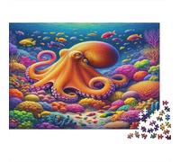 Octopus Jigsaw Puzzles 1000 Pieces Recycled Material Sea World Adult Jigsaws Developing Children‘s Intelligence Parent Child Game Activity 38x26cm/1000pcs