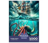 Octopus Jigsaw Puzzles for Adult Educational Game Difficult Challenges 1000 Piece Difficult Hard Jigsaw Puzzles for Man And Woman with Letters on Back 70x50cm/1000pcs