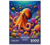 Octopus Jigsaw Puzzles for Adults Challenging Puzzles The Impossible Challenge 1000 Piece Difficult Hard Jigsaw Puzzles for Man And Woman with Letters on Back 70x50cm/1000pcs