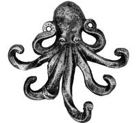 Octopus Key Holder for Wall | Animal Decor Key Hooks for Wall (Silver)