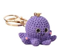 Octopus Keychain Charm Cute Resin Creature Pendant Marine Animal Key Ring | Light Charm Accessory, Decorative Octopus Figure Key Fob, Creative Theme Clip, Purple, Se référer au descriptif