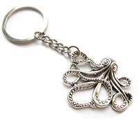 Octopus Keychain,Steampunk, Nautical, Tentacles, The Kraken, Octopus Keyring, Octopus Jewelry (Octopus 3.6x4.4cm) (1)
