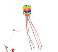 Octopus Kite Toy, Huge Rainbow Flyer, Soft Fabric Kite with Long Tails, Portable Outdoor Toy for Boys Girls, Fun Family Activity Kites with Vibrant Colors, Interactive Toys for Kids Playtime