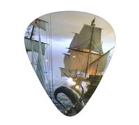Octopus Kraken Pirate Ship Ocean 12 Pcs Guitar Picks, 0.46mm/0.71mm/0.96mm Thickness, Guitar Plectrum With Storage Case For Acoustic-Electric Guitar Ukulele Bass