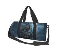 Octopus Kraken Pirate Ship Ocean Travel Duffel Bag Sports Gym Bag, Lightweight Overnight Weekender Bag With Shoes Compartment Yoga Gym Sports Bag For Men Women