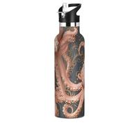 Octopus Kraken Rose Gold Leakproof BPA Free Gym Water Bottle With Straws Leak-proof Keeps Hot and Cold Bike Running Sports Travel Gym toma todo botella para ninos