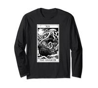 Octopus Kraken Sea Monster Nautical Tarot Card Distressed Long Sleeve T-Shirt