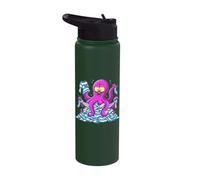 Octopus Laundry Tangled Wash Day Chores Cartoon Stainless Steel Insulated Water Bottle