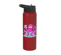 Octopus Laundry Tangled Wash Day Chores Cartoon Stainless Steel Insulated Water Bottle