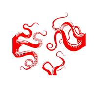 Octopus Marine Animals Wall Decals Home Bathroom Decoration Octopus Tentacles Set Wall Vinyl Stickers-XL-90x105cm