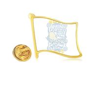 Octopus Marine Life Colorful Pattern Golden Metal Flag Lapel Pin Badge